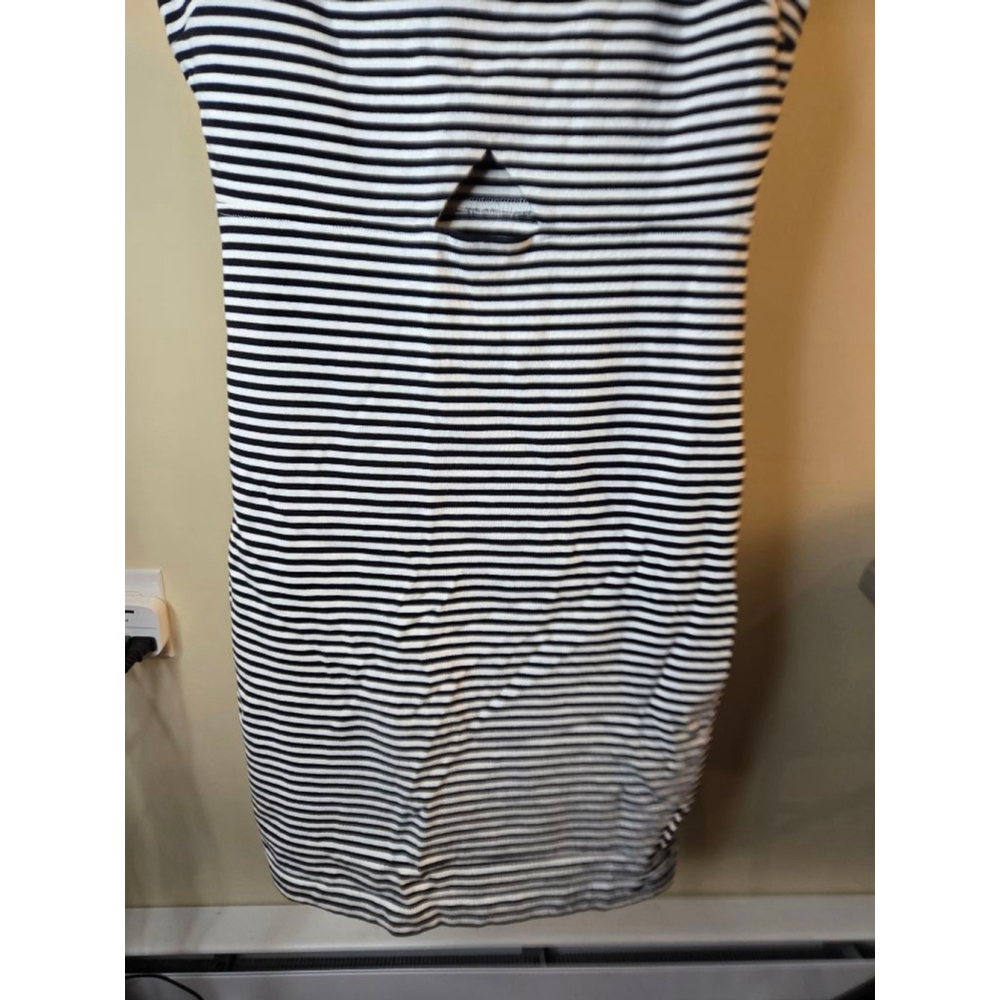 Women's Kate Spade Saturday Black White Striped Mini Dress S - Picture 3 of 9